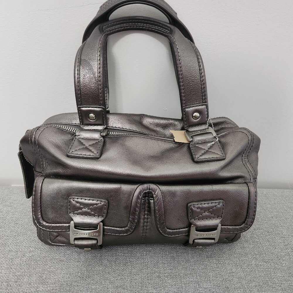 Michael Kors pewter satchel bag